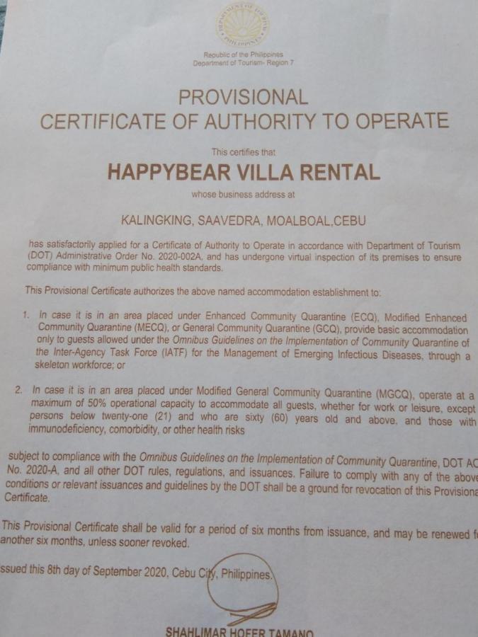 Happy Bear Moalboal Budget Rooms 외부 사진